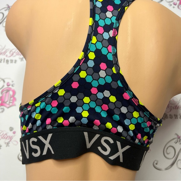 Victoria secret sports bra neon dotted multi rainbow color stretchy VSX sporty - Picture 5 of 10